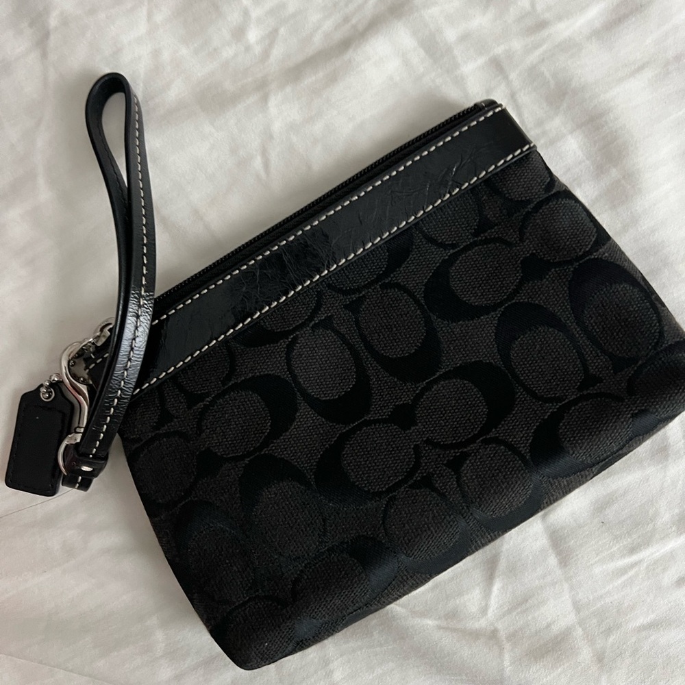 Coach Black Signature Wristlet